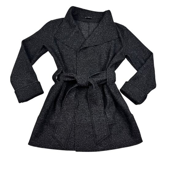 Club Monaco Wool Blend Marled Comfy Cozy Tie Front Jacket Cardigan Women's XS - Picture 2 of 8